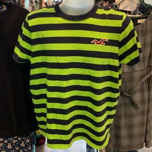 HOLLISTER - Green & Blue Striped Tee